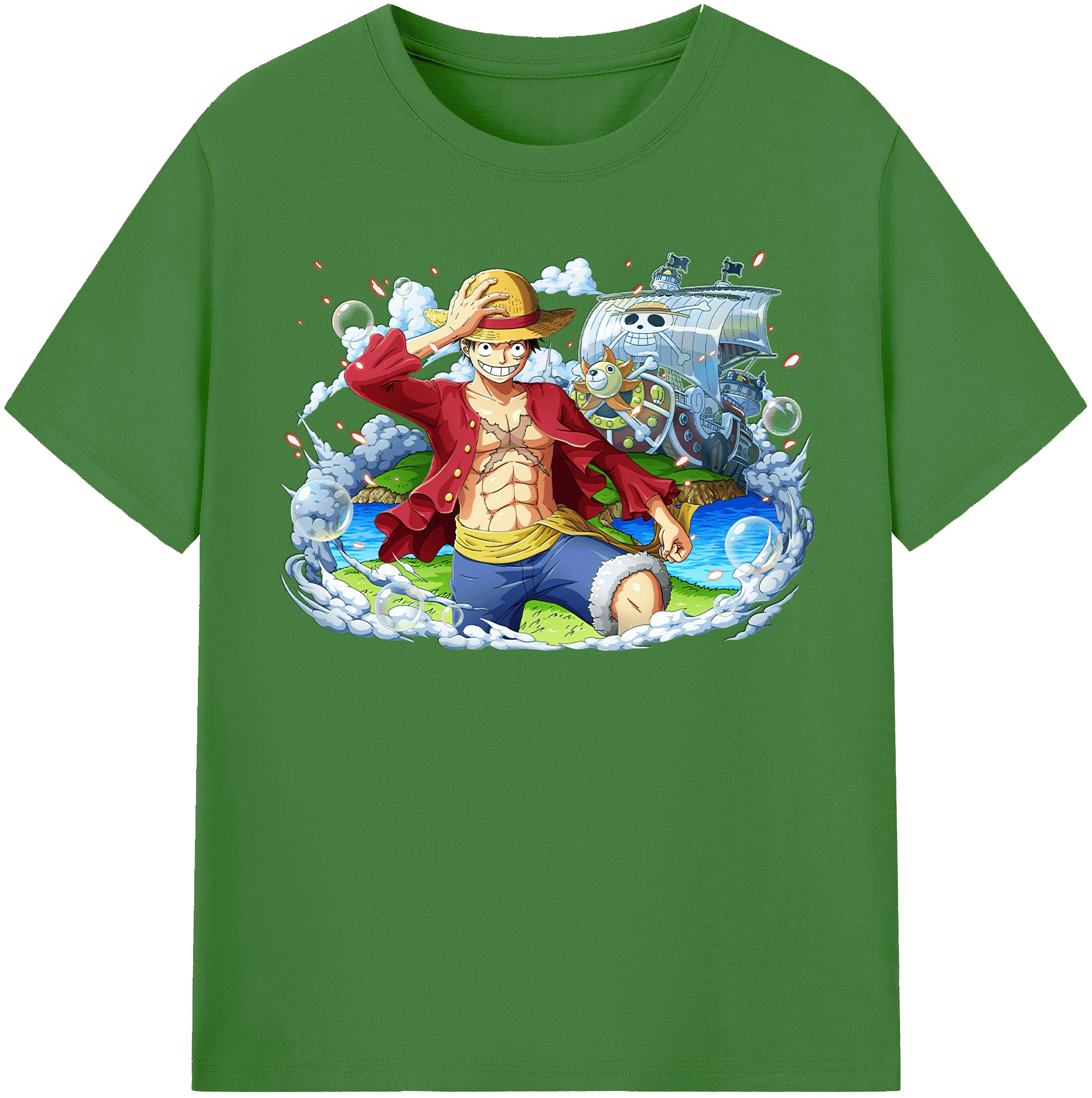 ワンピース モンキー・D・ルフィ ONE PIECE Monkey D. Luffy レディースカジュアルプリントTシャツ（綿100％）